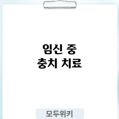 임신 중 충치 치료