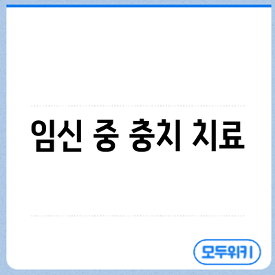 임신 중 충치 치료