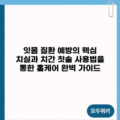 잇몸 질환 예방의 핵심: 치실과 치간 칫솔 사용법을 통한 홈케어 완벽 가이드