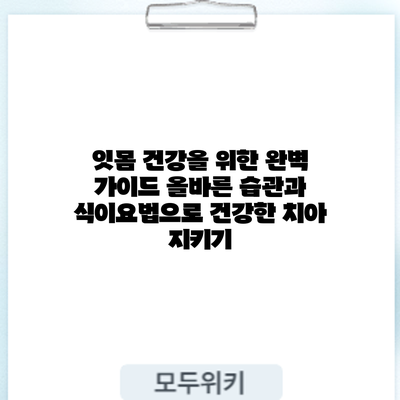 잇몸 건강을 위한 완벽 가이드: 올바른 습관과 식이요법으로 건강한 치아 지키기