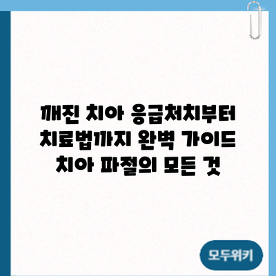 깨진 치아 응급처치부터 치료법까지 완벽 가이드: 치아 파절의 모든 것