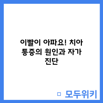 이빨이 아파요! 치아 통증의 원인과 자가 진단