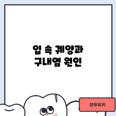 입 속 궤양과 구내염: 원인