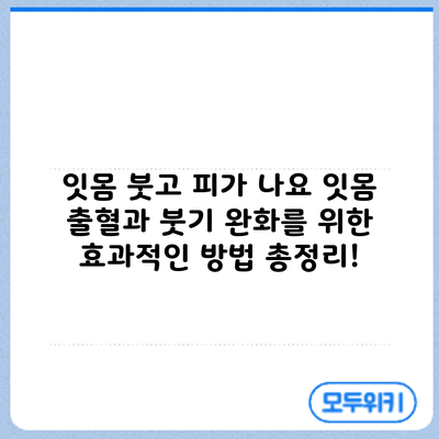 잇몸 붓고 피가 나요? 잇몸 출혈과 붓기 완화를 위한 효과적인 방법 총정리!