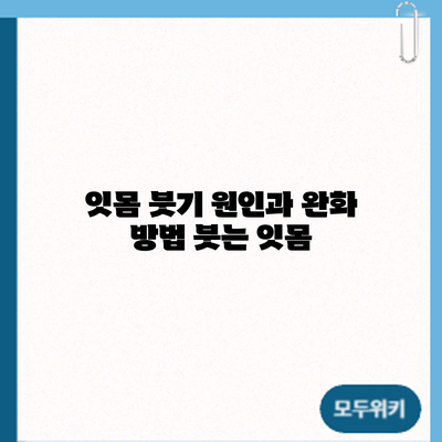 잇몸 붓기 원인과 완화 방법: 붓는 잇몸