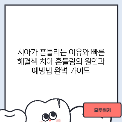치아가 흔들리는 이유와 빠른 해결책: 치아 흔들림의 원인과 예방법 완벽 가이드