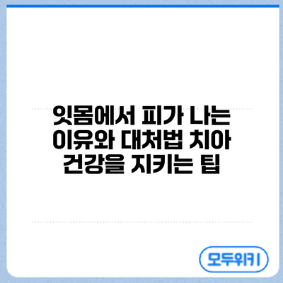 잇몸에서 피가 나는 이유와 대처법: 치아 건강을 지키는 팁