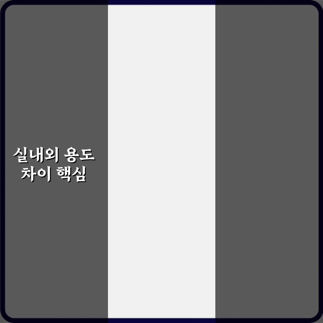 실내용과 실외용 차이 심층분석 7가지 핵심 포인트